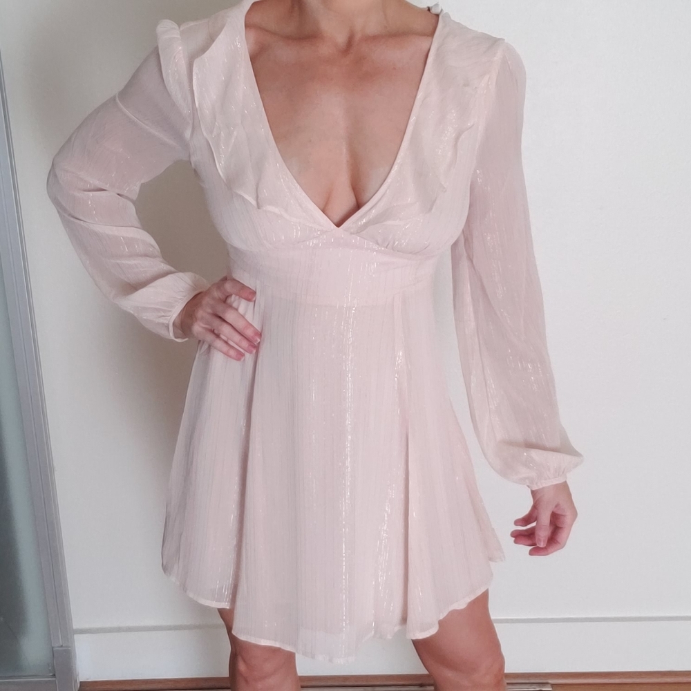 Light blush long sleeve dress